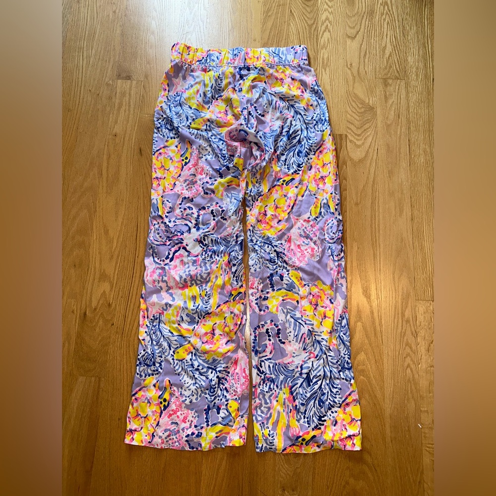 Lilly Pulitzer Bal Harbour Lilac Verbena So Snappy Pull-On Palazzo Pants SIZE S